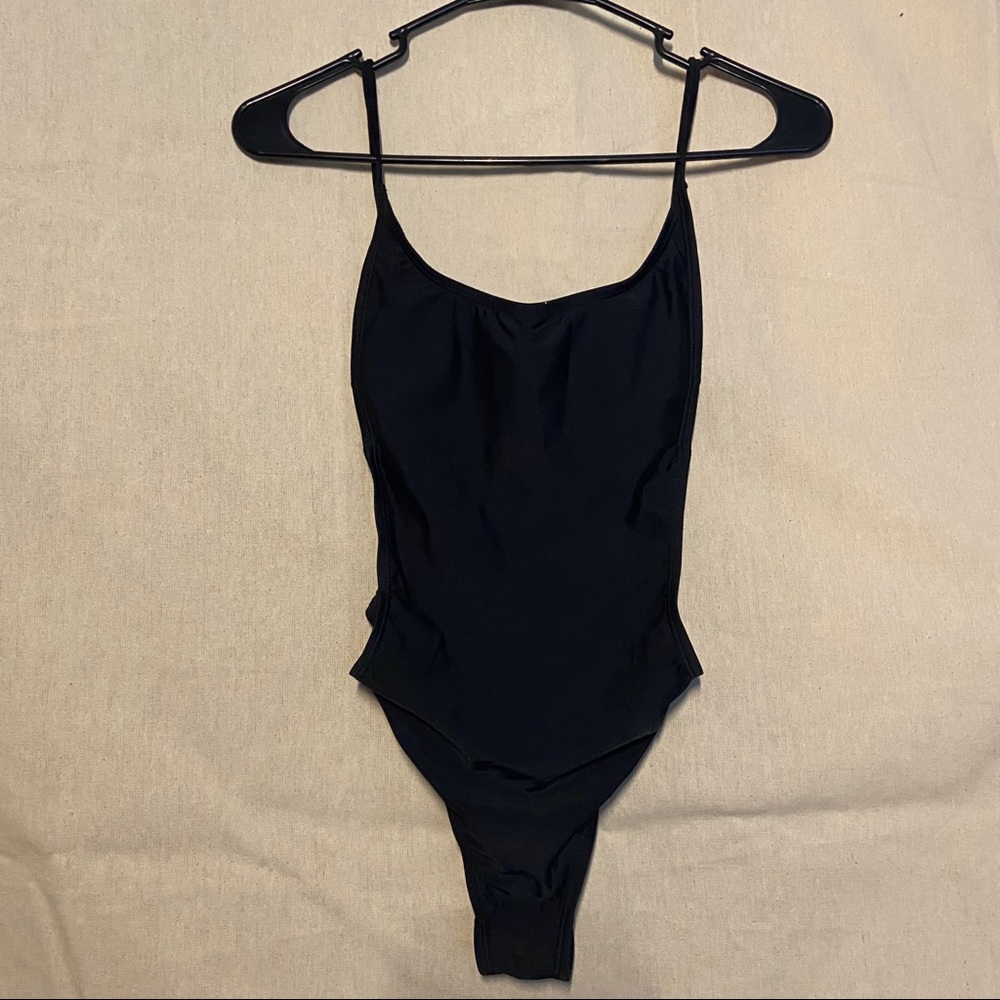 Low-Back One-Piece Bathing Suit With